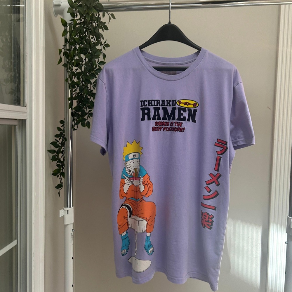 Gently Used Naruto Ichiraku Ramen Purple Graphic T-Shirt XL Viz Media B20044